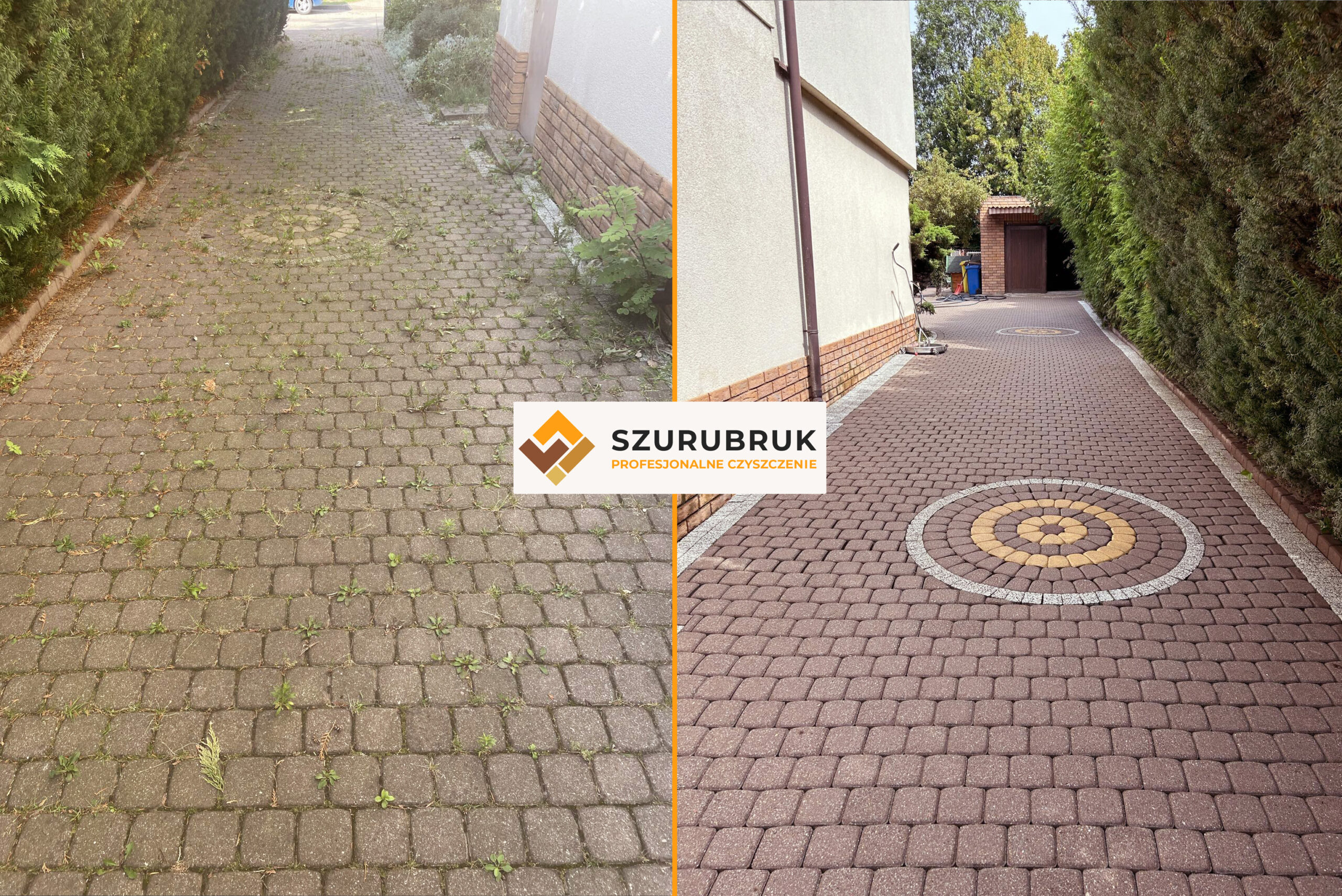 Efekty mycia przed i po